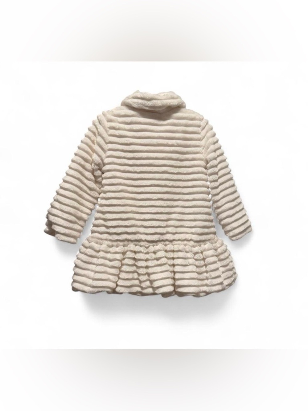 Juicy Couture Cream Textured Faux-Fur Peplum Coat - Picture 6 of 6